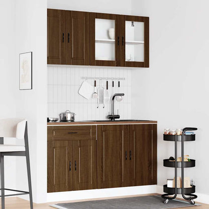 vidaXL 4 Piece Kitchen Cabinet Set Porto Brown Oak Engineered Wood