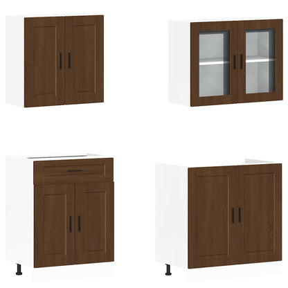 vidaXL 4 Piece Kitchen Cabinet Set Porto Brown Oak Engineered Wood