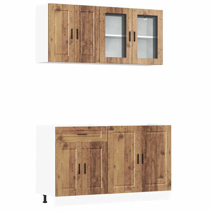 vidaXL 4 Piece Kitchen Cabinet Set "Porto" Old Wood Engineered Wood