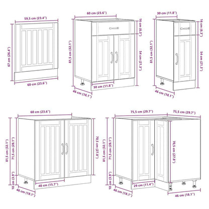 vidaXL 11 Piece Kitchen Cabinet Set Lucca White Engineered Wood