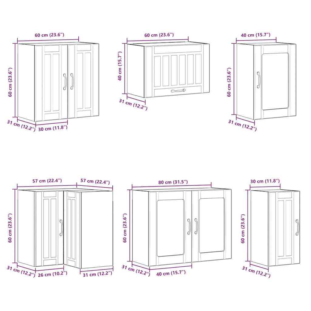 vidaXL 11 Piece Kitchen Cabinet Set Lucca White Engineered Wood