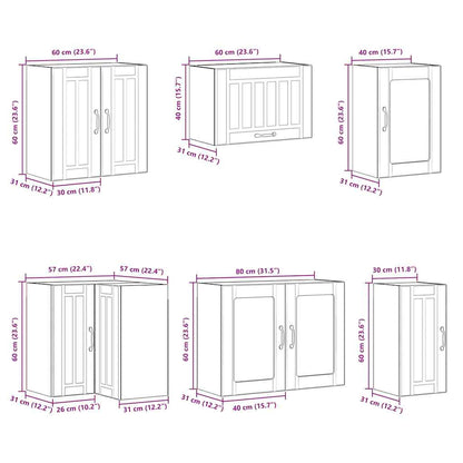 vidaXL 11 Piece Kitchen Cabinet Set Lucca White Engineered Wood