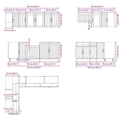 vidaXL 11 Piece Kitchen Cabinet Set Lucca Gloss White Engineered Wood