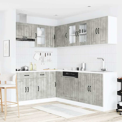 vidaXL 11 Piece Kitchen Cabinet Set Lucca Concrete Grey Engineered Wood