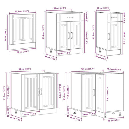 vidaXL 11 Piece Kitchen Cabinet Set Lucca Concrete Grey Engineered Wood