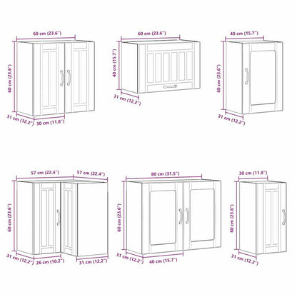 vidaXL 11 Piece Kitchen Cabinet Set Lucca Grey Sonoma Engineered Wood