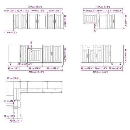 vidaXL 11 Piece Kitchen Cabinet Set Lucca Artisan Oak Engineered Wood