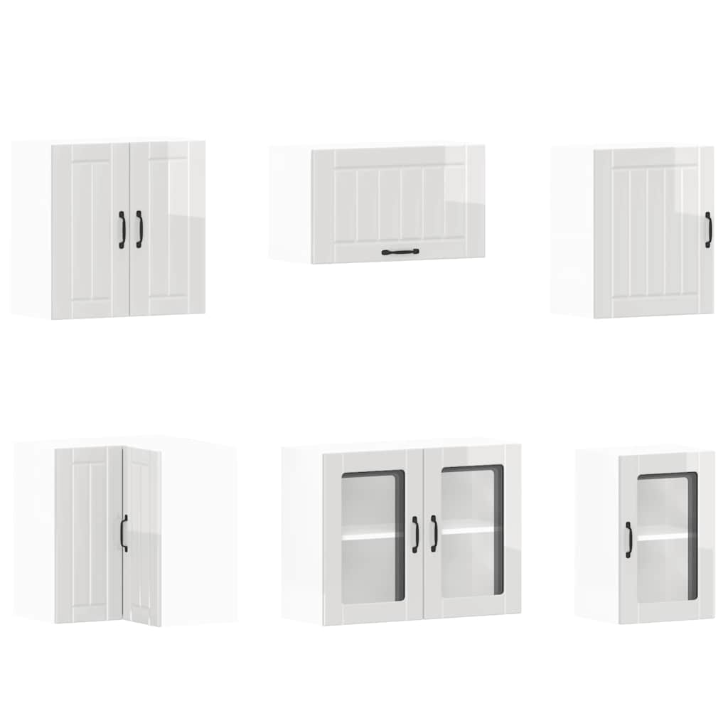 vidaXL 11 Piece Kitchen Cabinet Set Lucca Gloss White Engineered Wood