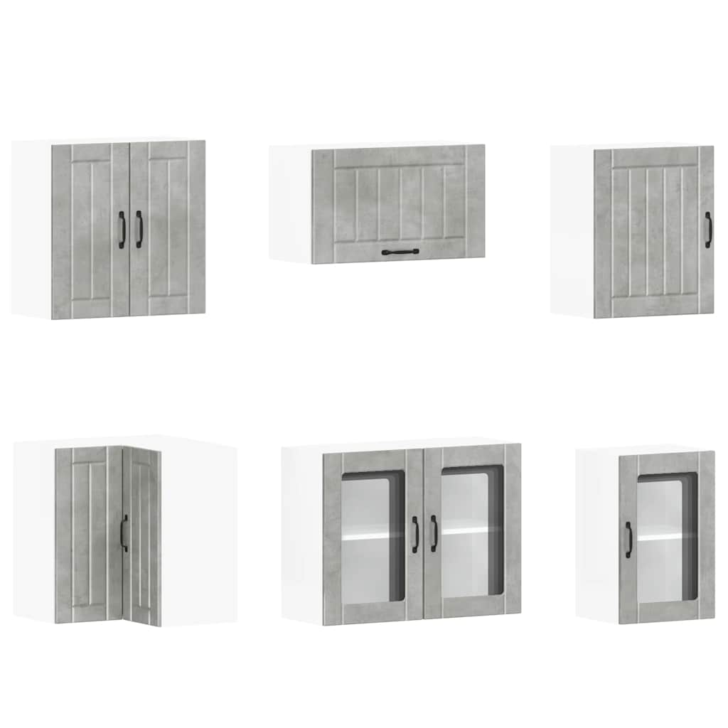 vidaXL 11 Piece Kitchen Cabinet Set Lucca Concrete Grey Engineered Wood