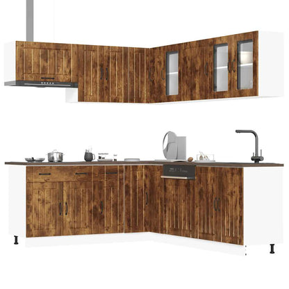 vidaXL 11 Piece Kitchen Cabinet Set Lucca Smoked Oak Engineered Wood