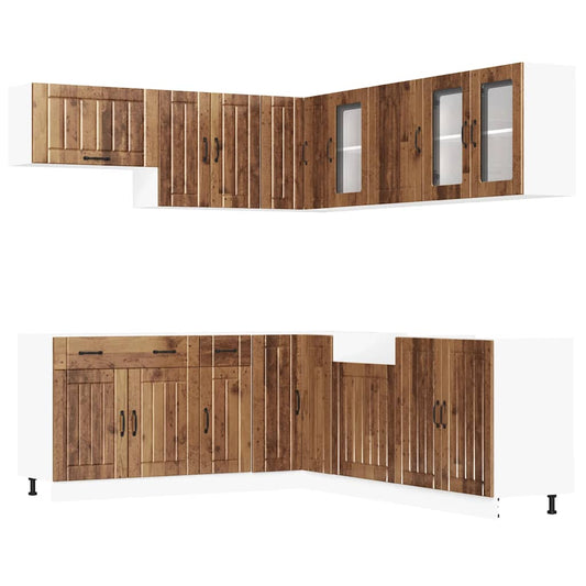 vidaXL 11 Piece Kitchen Cabinet Set Lucca Old Wood Engineered Wood