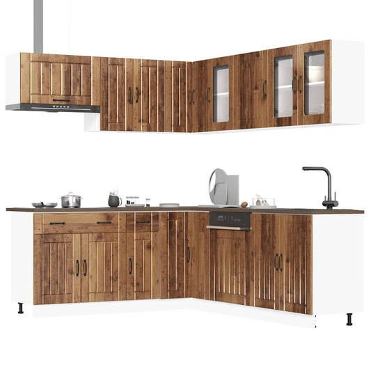 vidaXL 11 Piece Kitchen Cabinet Set Lucca Old Wood Engineered Wood