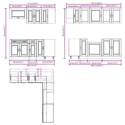 vidaXL 11 Piece Kitchen Cabinet Set Porto Artisan Oak Engineered Wood