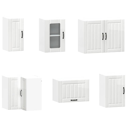 vidaXL 11 Piece Kitchen Cabinet Set Kalmar Gloss White Engineered Wood