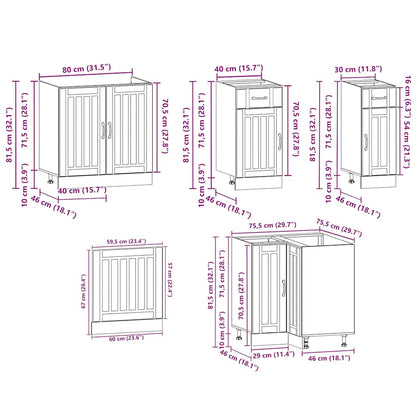 vidaXL 11 Piece Kitchen Cabinet Set Kalmar Sonoma Oak Engineered Wood
