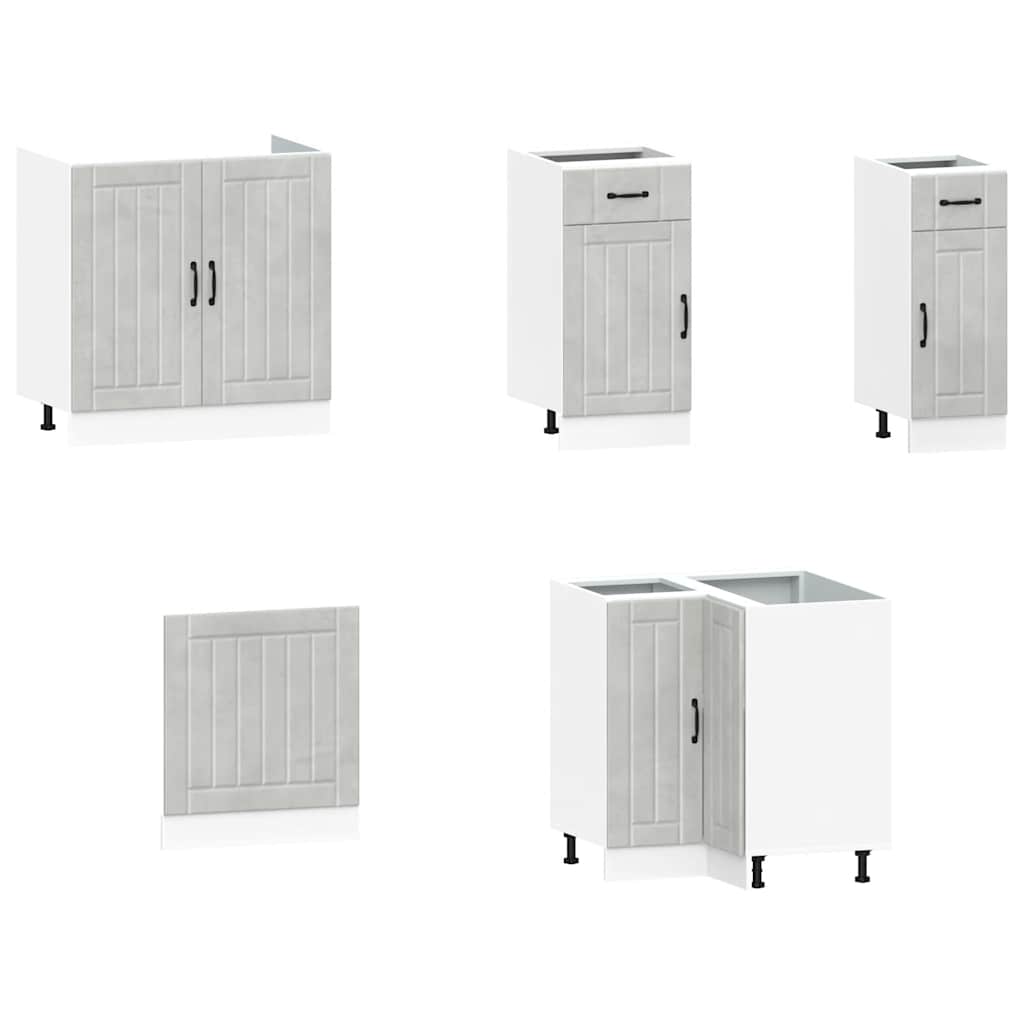 vidaXL 11 Piece Kitchen Cabinet Set Kalmar Concrete Grey Engineered Wood