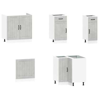 vidaXL 11 Piece Kitchen Cabinet Set Kalmar Concrete Grey Engineered Wood
