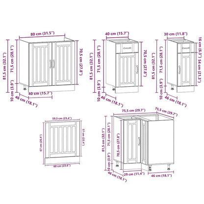 vidaXL 11 Piece Kitchen Cabinet Set Lucca Sonoma Oak Engineered Wood