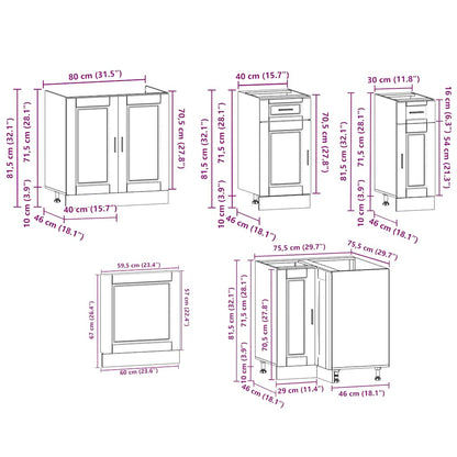 vidaXL 11 Piece Kitchen Cabinet Set Porto Gloss White Engineered Wood