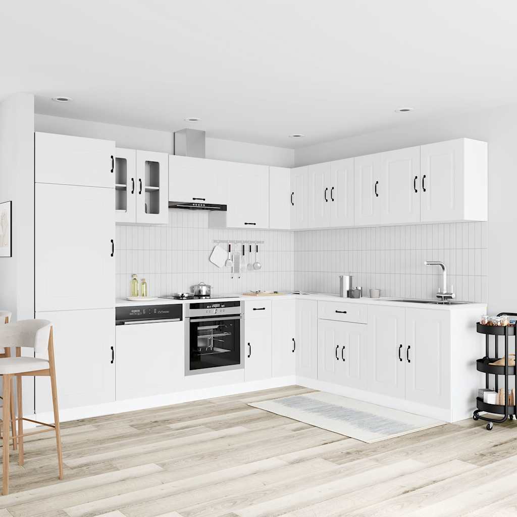 vidaXL 14 Piece Kitchen Cabinet Set Kalmar White Engineered Wood