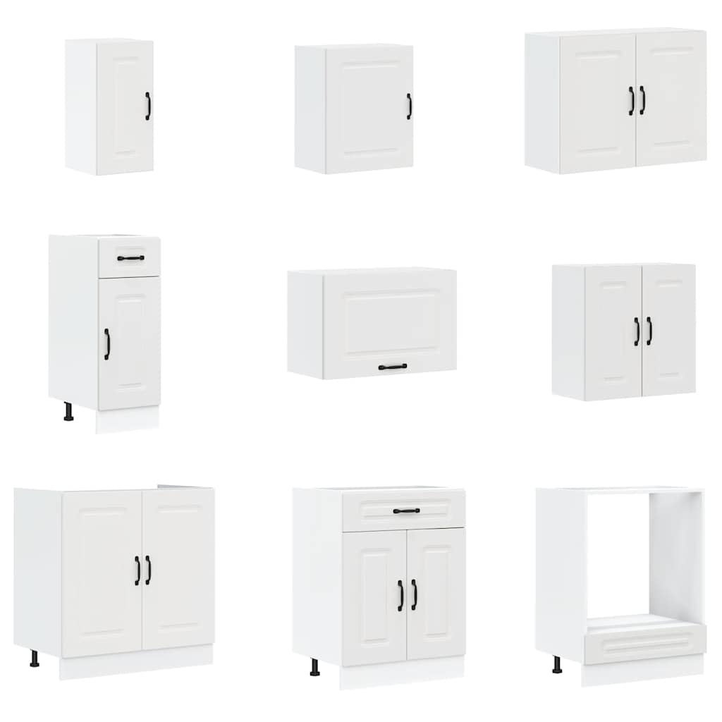 vidaXL 14 Piece Kitchen Cabinet Set Kalmar White Engineered Wood