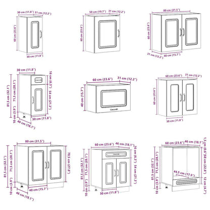 vidaXL 14 Piece Kitchen Cabinet Set Kalmar White Engineered Wood