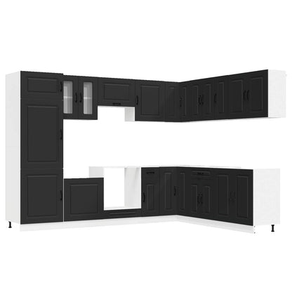 vidaXL 14 Piece Kitchen Cabinet Set "Kalmar" Black Engineered Wood