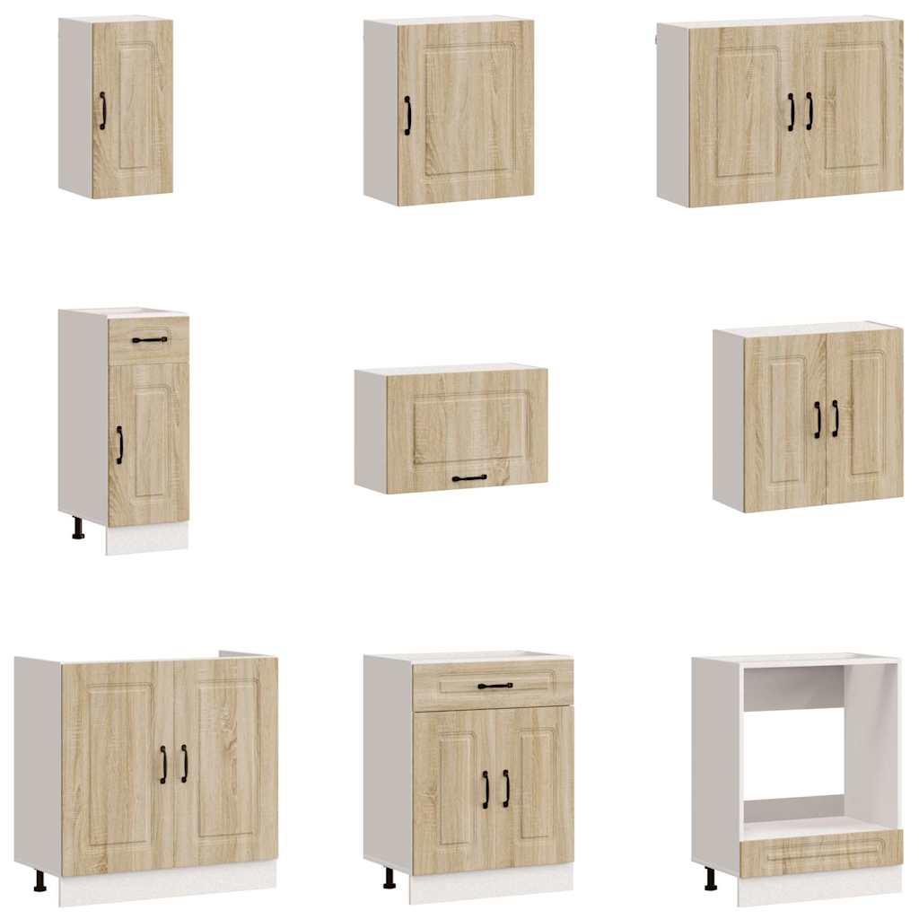 vidaXL 14 Piece Kitchen Cabinet Set "Kalmar" Sonoma Oak Engineered Wood