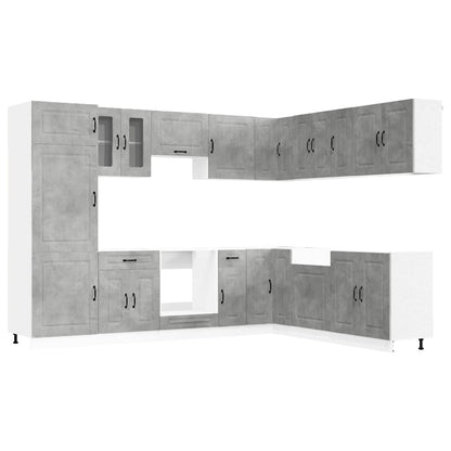 vidaXL 14 Piece Kitchen Cabinet Set "Kalmar" Concrete Grey
