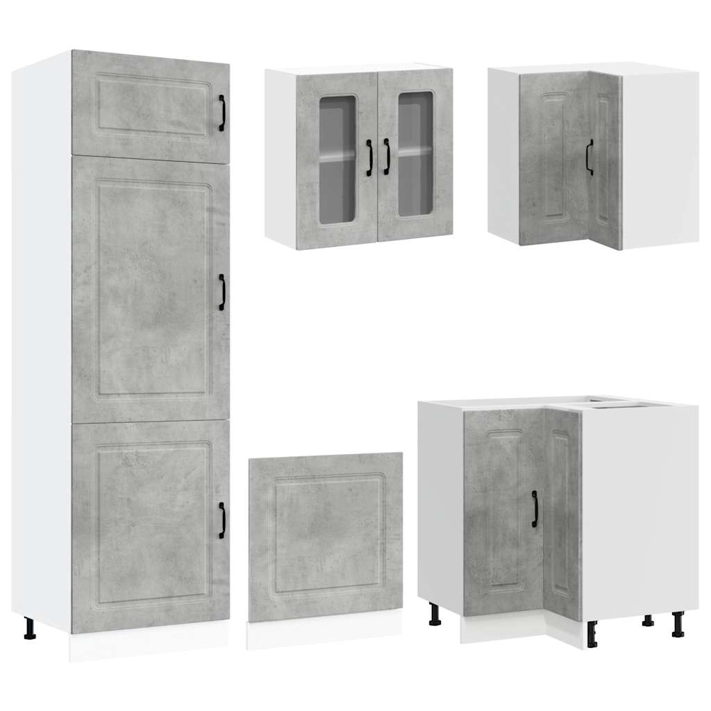 vidaXL 14 Piece Kitchen Cabinet Set "Kalmar" Concrete Grey