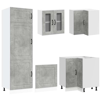 vidaXL 14 Piece Kitchen Cabinet Set "Kalmar" Concrete Grey