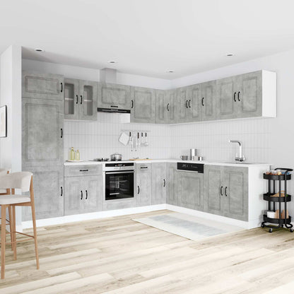 vidaXL 14 Piece Kitchen Cabinet Set "Kalmar" Concrete Grey