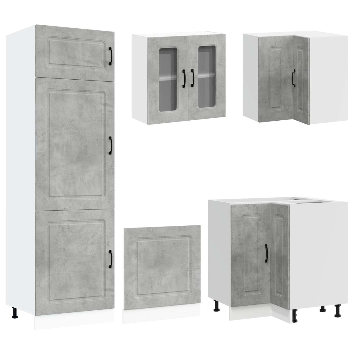 vidaXL 14 Piece Kitchen Cabinet Set "Kalmar" Concrete Grey