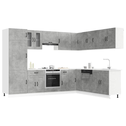 vidaXL 14 Piece Kitchen Cabinet Set "Kalmar" Concrete Grey