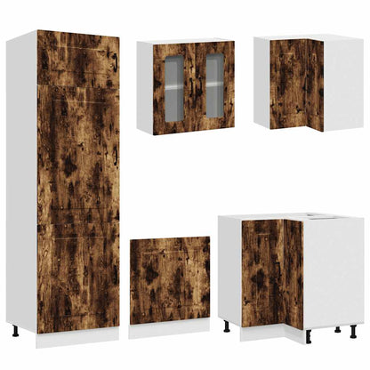vidaXL 14 Piece Kitchen Cabinet Set "Kalmar" Smoked Oak Engineered Wood