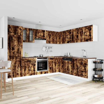 vidaXL 14 Piece Kitchen Cabinet Set "Kalmar" Smoked Oak Engineered Wood