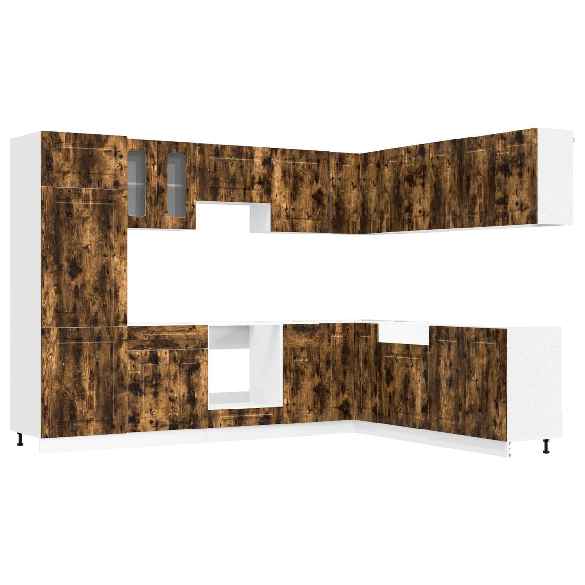 vidaXL 14 Piece Kitchen Cabinet Set "Kalmar" Smoked Oak Engineered Wood