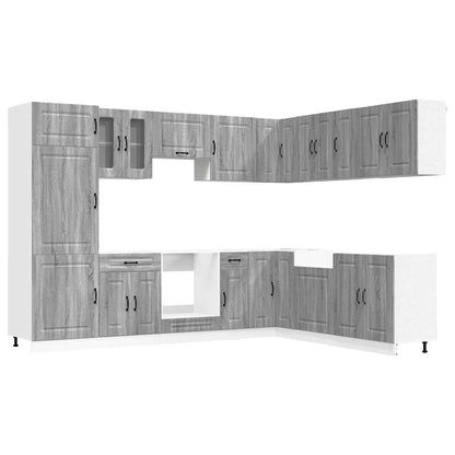vidaXL 14 Piece Kitchen Cabinet Set "Kalmar" Grey Sonoma Engineered Wood