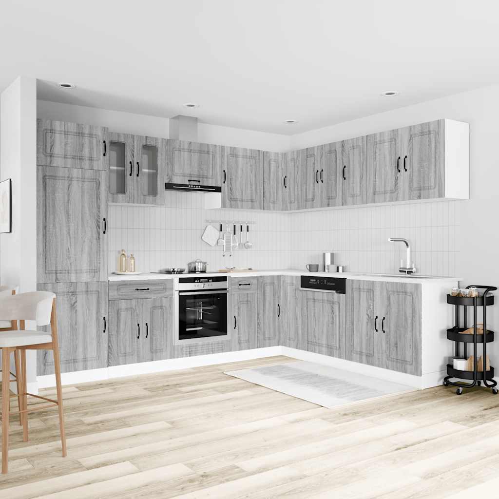 vidaXL 14 Piece Kitchen Cabinet Set "Kalmar" Grey Sonoma Engineered Wood