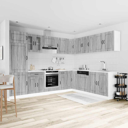 vidaXL 14 Piece Kitchen Cabinet Set "Kalmar" Grey Sonoma Engineered Wood
