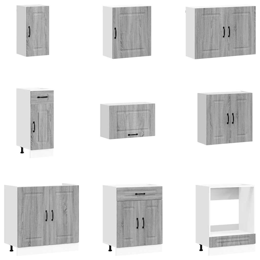 vidaXL 14 Piece Kitchen Cabinet Set "Kalmar" Grey Sonoma Engineered Wood