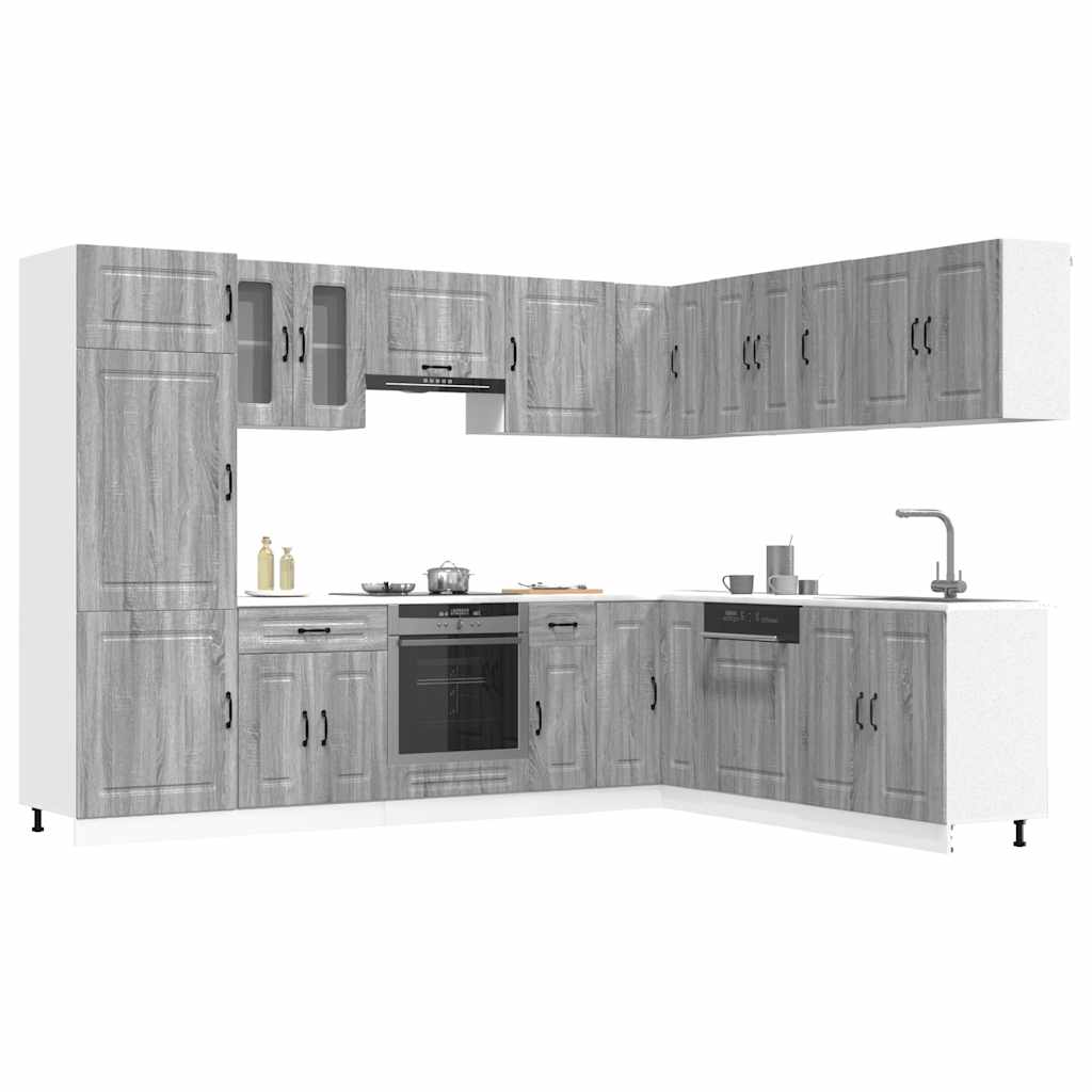 vidaXL 14 Piece Kitchen Cabinet Set "Kalmar" Grey Sonoma Engineered Wood