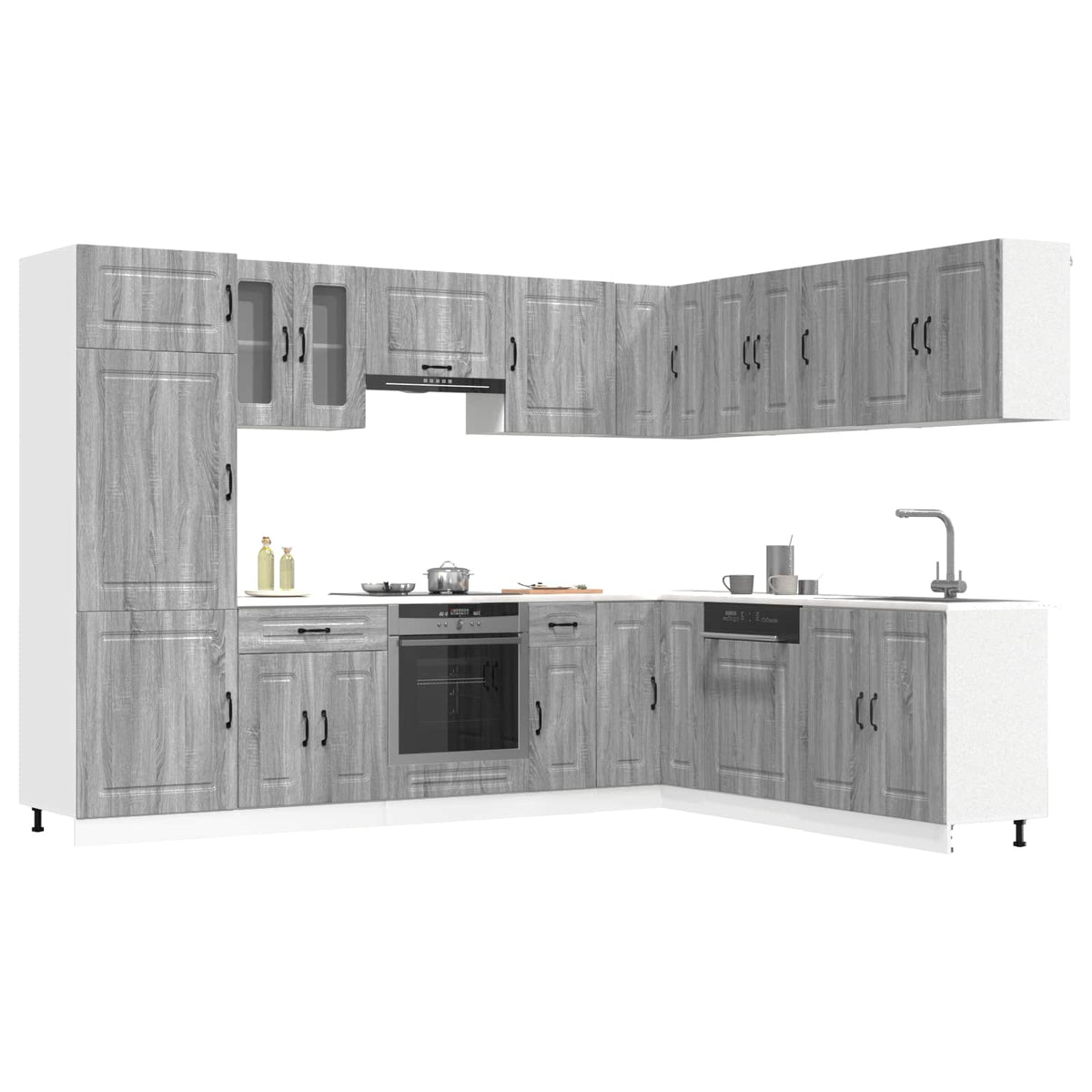 vidaXL 14 Piece Kitchen Cabinet Set "Kalmar" Grey Sonoma Engineered Wood