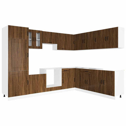 vidaXL 14 Piece Kitchen Cabinet Set Kalmar Brown Oak Engineered Wood