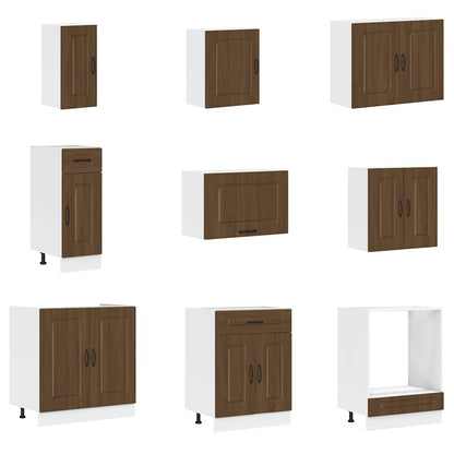 vidaXL 14 Piece Kitchen Cabinet Set Kalmar Brown Oak Engineered Wood