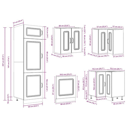 vidaXL 14 Piece Kitchen Cabinet Set Kalmar Old Wood Engineered Wood
