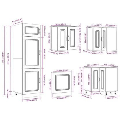 vidaXL 14 Piece Kitchen Cabinet Set Kalmar Artisan Oak Engineered Wood
