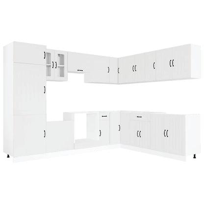 vidaXL 14 Piece Kitchen Cabinet Set Lucca White Engineered Wood