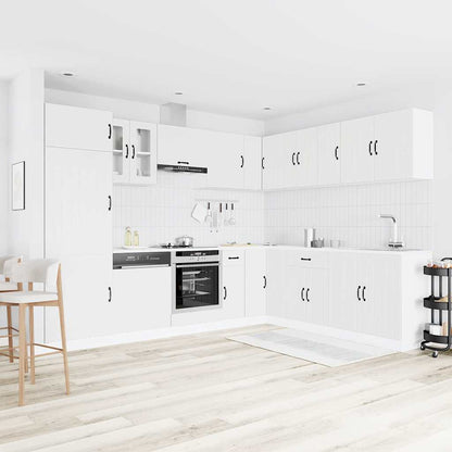 vidaXL 14 Piece Kitchen Cabinet Set Lucca White Engineered Wood