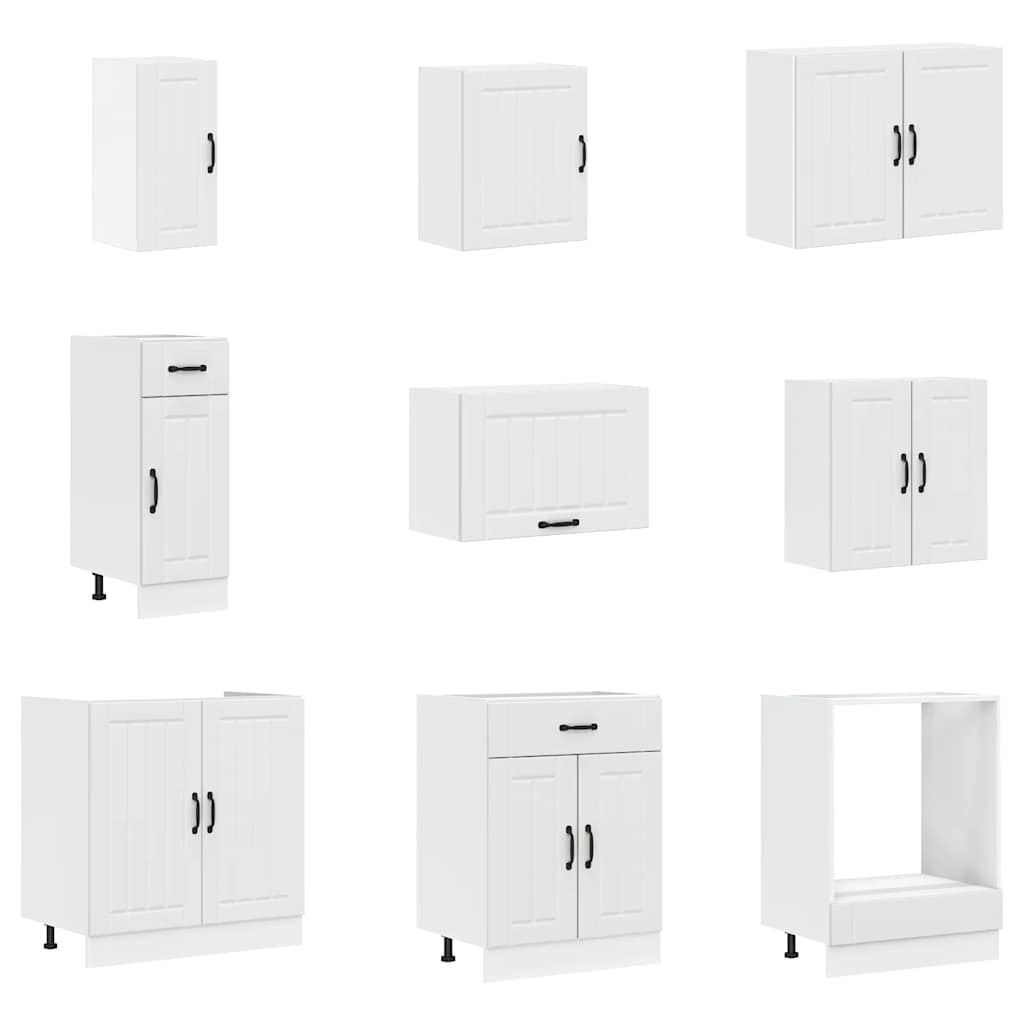 vidaXL 14 Piece Kitchen Cabinet Set Lucca White Engineered Wood